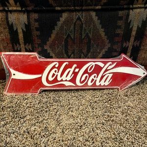 NEW Coca Cola Arrow Metal Sign